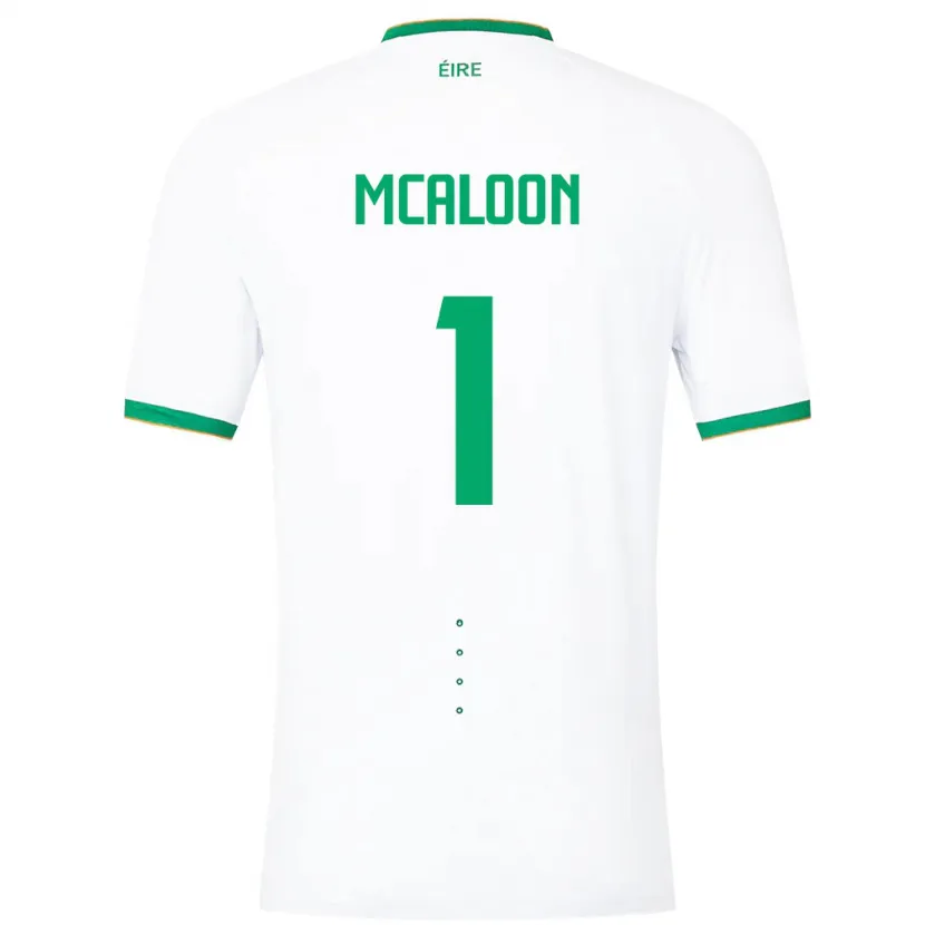 Danxen Enfant Maillot Irlande Naoisha Mcaloon #1 Blanc Tenues Extérieur 24-26 T-Shirt