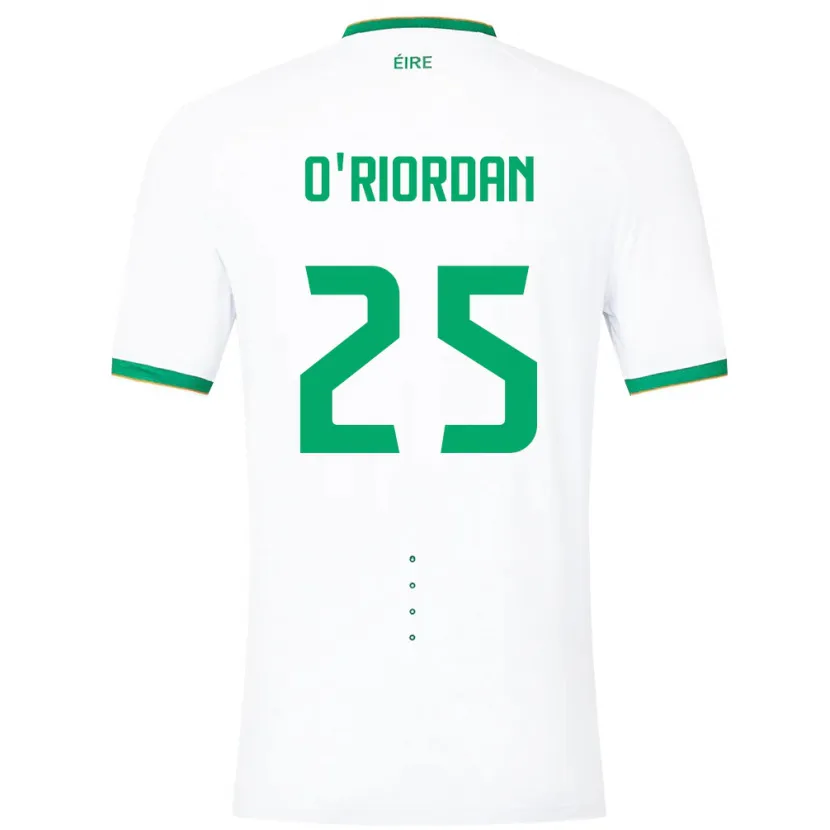 Danxen Enfant Maillot Irlande Claire O'riordan #25 Blanc Tenues Extérieur 24-26 T-Shirt