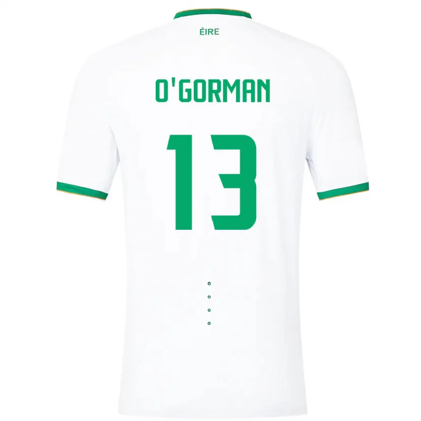 Danxen Enfant Maillot Irlande Áine O'gorman #13 Blanc Tenues Extérieur 24-26 T-Shirt