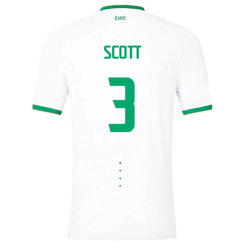 Danxen Enfant Maillot Irlande Harriet Scott #3 Blanc Tenues Extérieur 24-26 T-Shirt