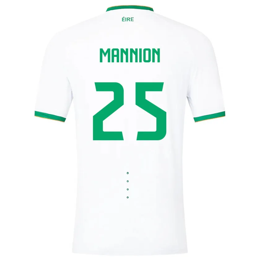 Danxen Enfant Maillot Irlande Aoife Mannion #25 Blanc Tenues Extérieur 24-26 T-Shirt