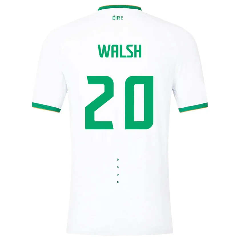 Danxen Enfant Maillot Irlande Claire Walsh #20 Blanc Tenues Extérieur 24-26 T-Shirt