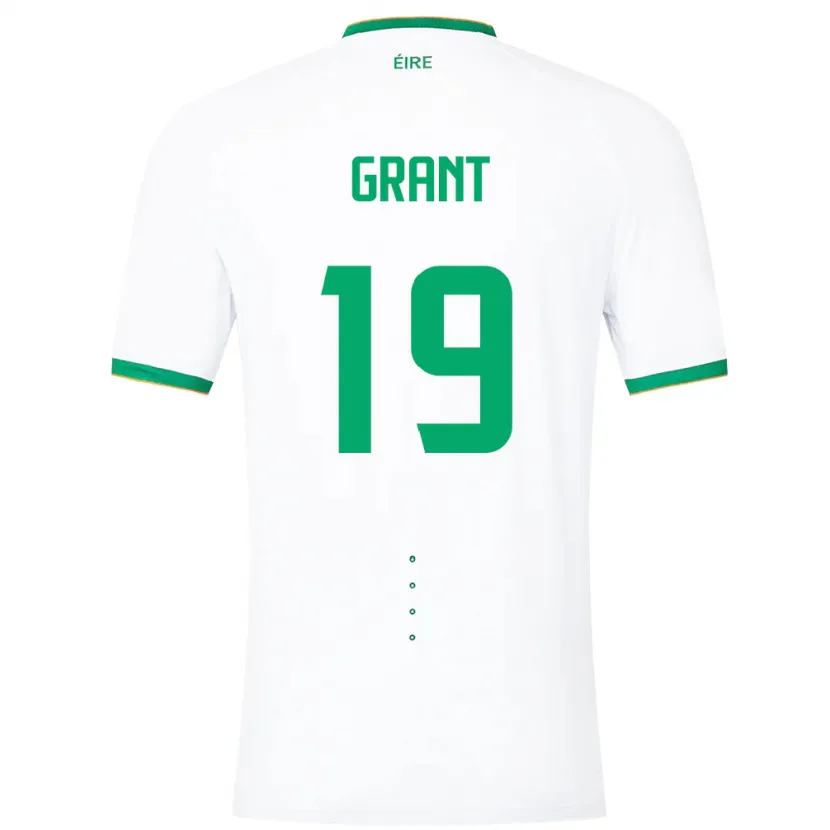 Danxen Enfant Maillot Irlande Ciara Grant #19 Blanc Tenues Extérieur 24-26 T-Shirt