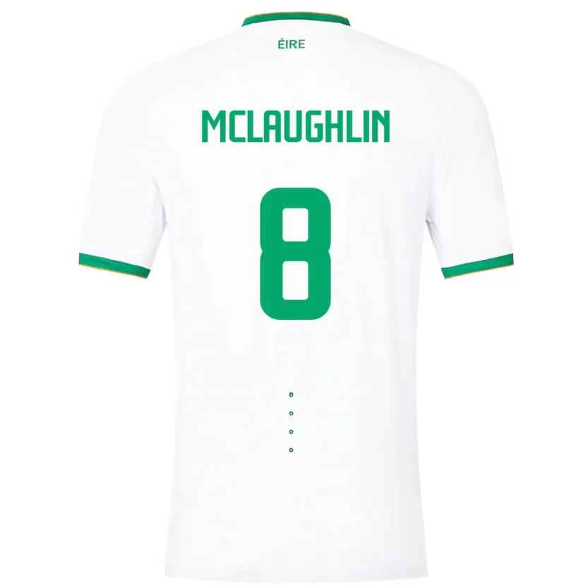 Danxen Enfant Maillot Irlande Roma Mclaughlin #8 Blanc Tenues Extérieur 24-26 T-Shirt