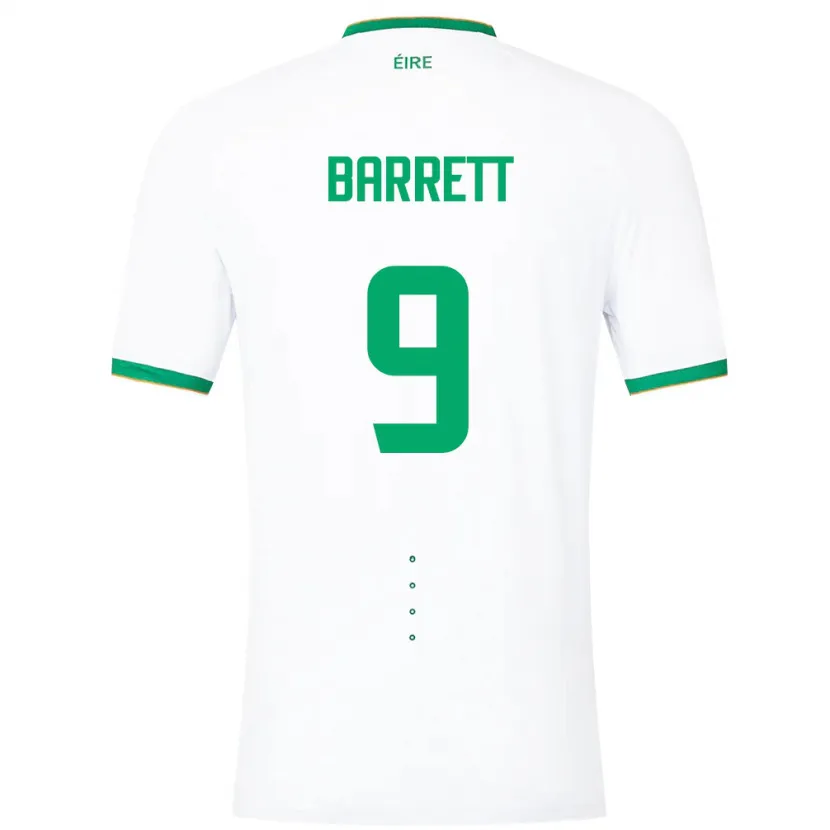 Danxen Enfant Maillot Irlande Amber Barrett #9 Blanc Tenues Extérieur 24-26 T-Shirt