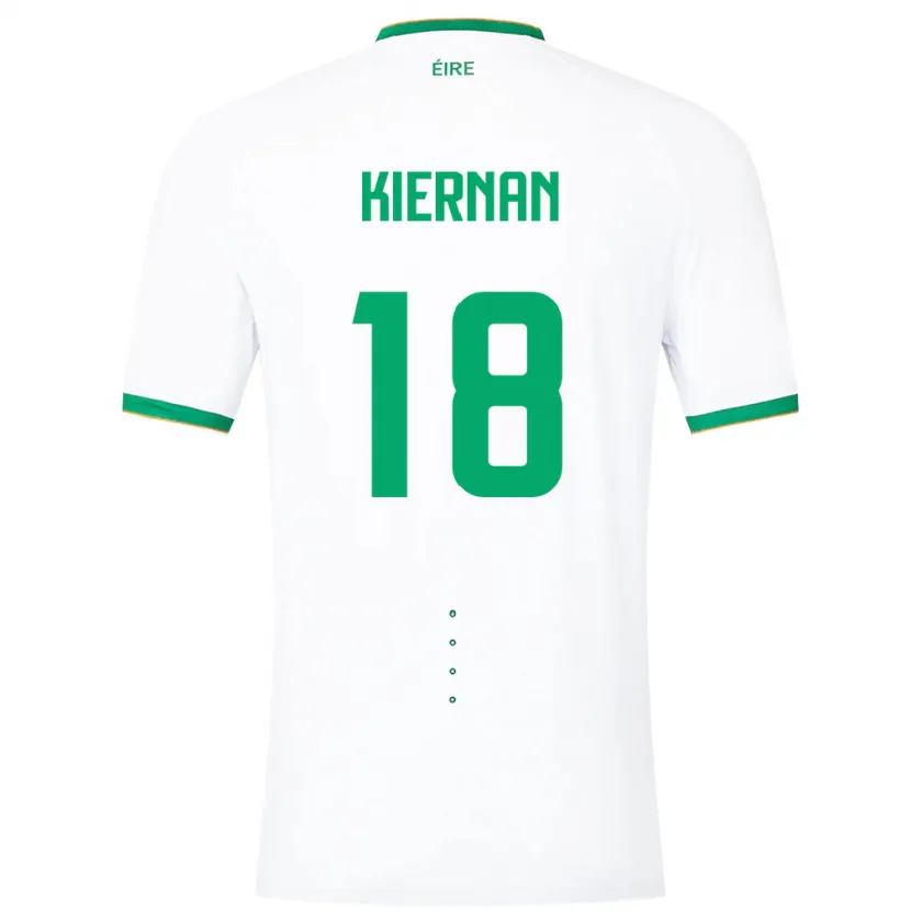 Danxen Enfant Maillot Irlande Leanne Kiernan #18 Blanc Tenues Extérieur 24-26 T-Shirt