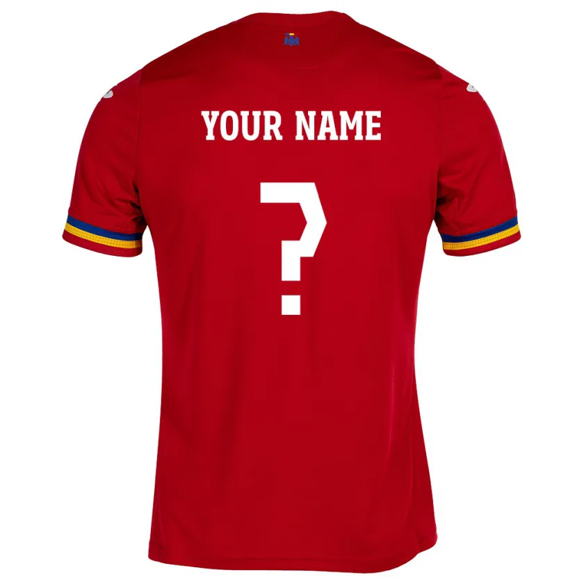 Danxen Enfant Maillot Roumanie Votre Nom #0 Rouge Tenues Extérieur 24-26 T-Shirt