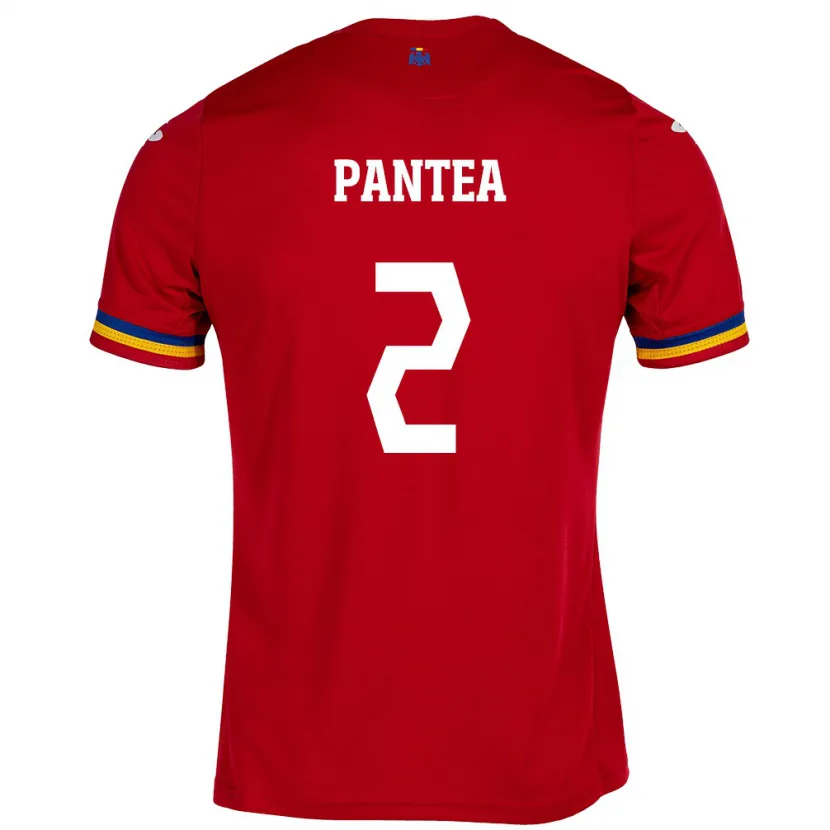 Danxen Enfant Maillot Roumanie Alexandru Pantea #2 Rouge Tenues Extérieur 24-26 T-Shirt