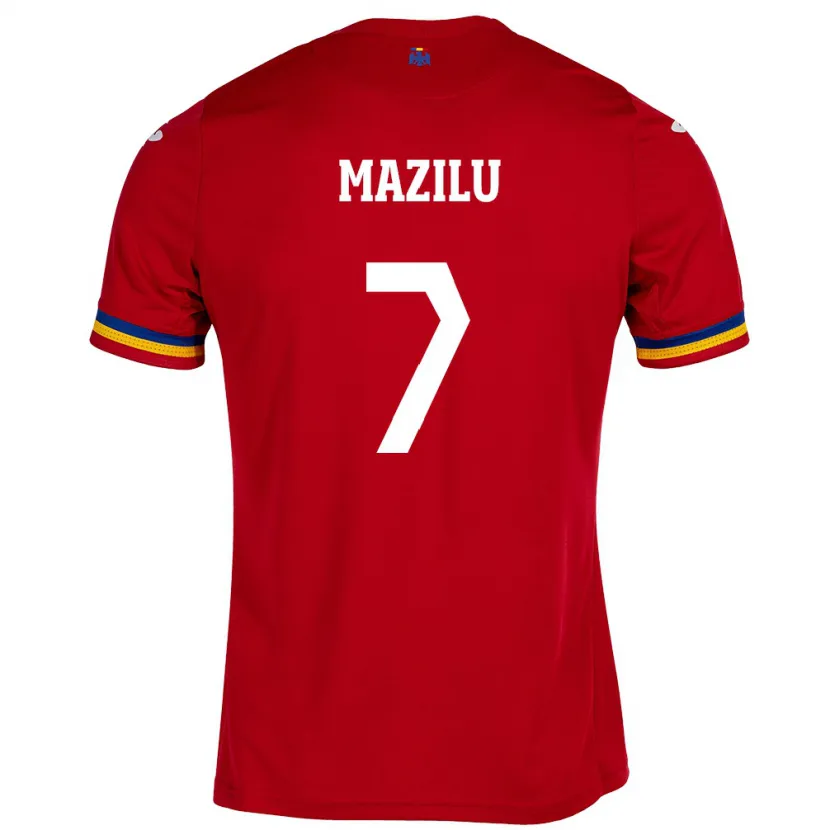 Danxen Enfant Maillot Roumanie Adrian Mazilu #7 Rouge Tenues Extérieur 24-26 T-Shirt