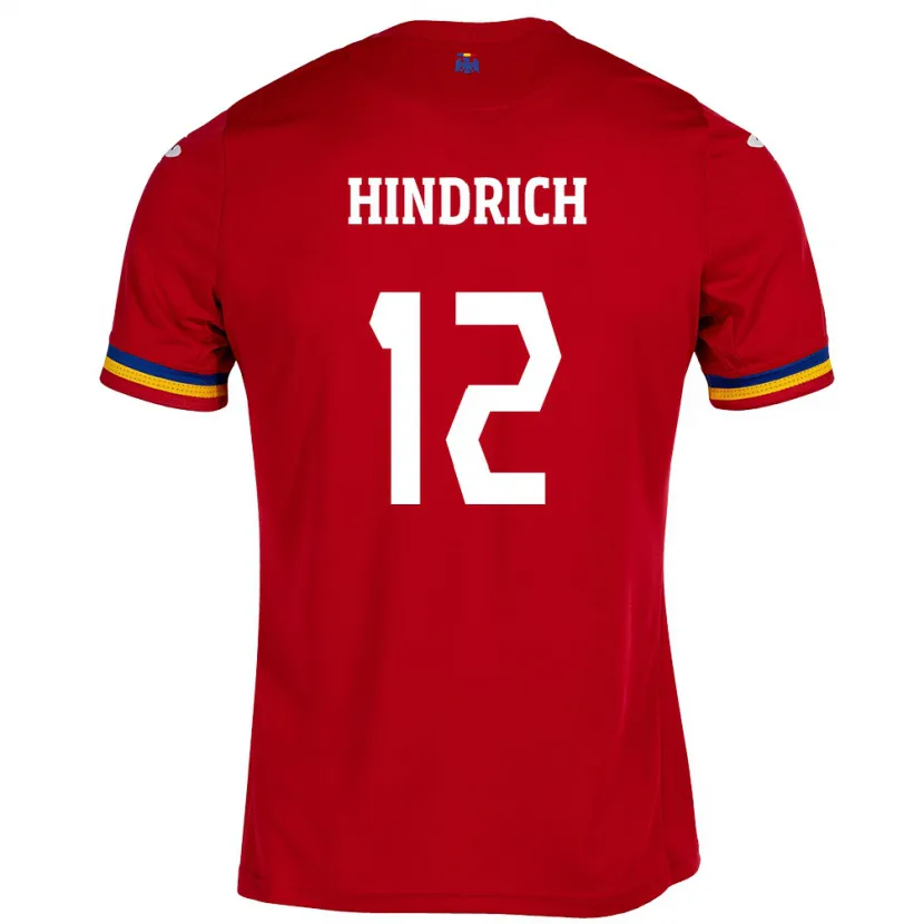 Danxen Enfant Maillot Roumanie Otto Hindrich #12 Rouge Tenues Extérieur 24-26 T-Shirt