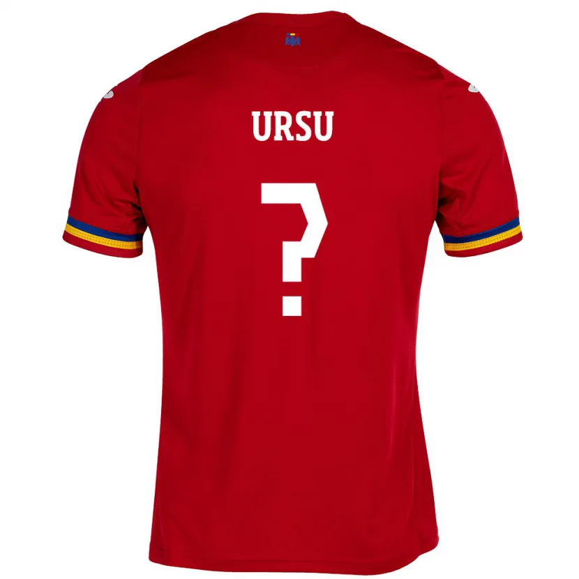 Danxen Enfant Maillot Roumanie Eduard Ursu #0 Rouge Tenues Extérieur 24-26 T-Shirt