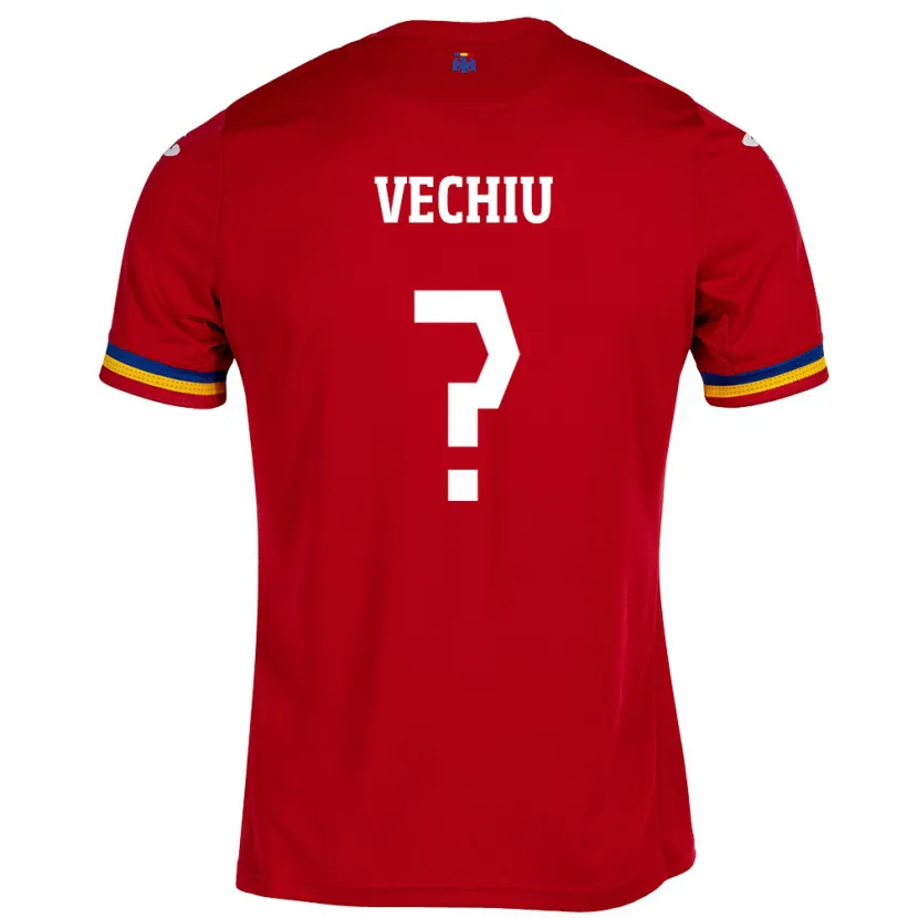 Danxen Enfant Maillot Roumanie Christian Vechiu #0 Rouge Tenues Extérieur 24-26 T-Shirt