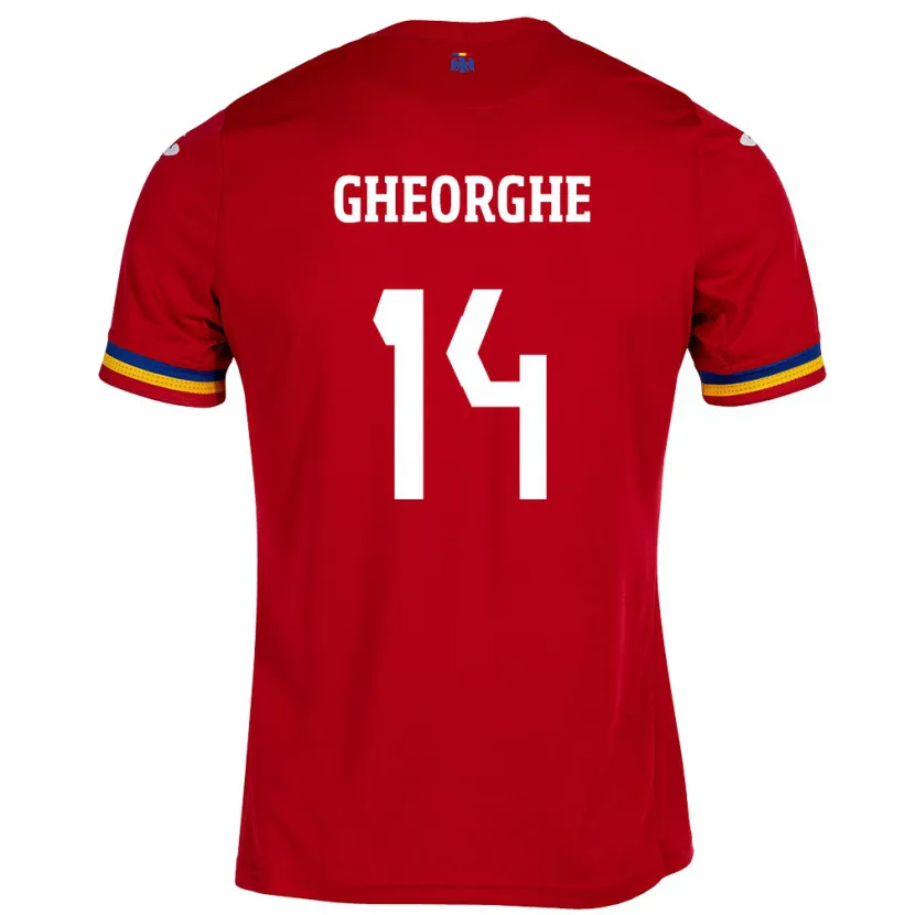Danxen Enfant Maillot Roumanie Costyn Gheorghe #14 Rouge Tenues Extérieur 24-26 T-Shirt