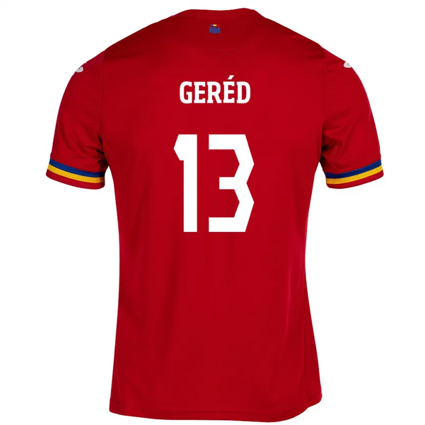 Danxen Enfant Maillot Roumanie Erika Geréd #13 Rouge Tenues Extérieur 24-26 T-Shirt