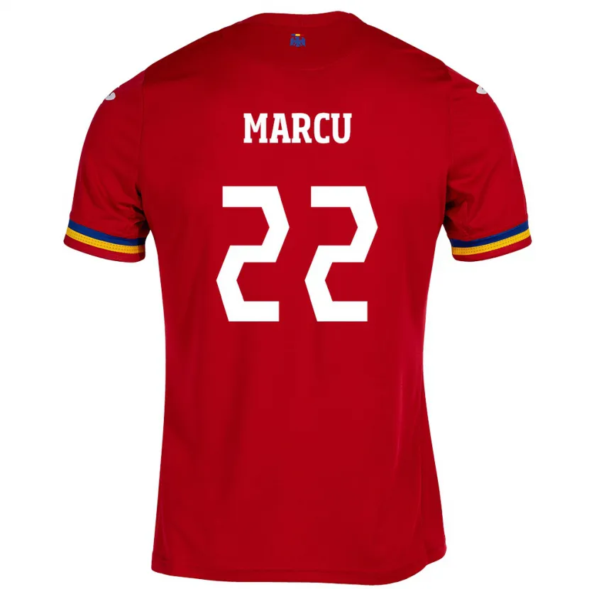 Danxen Enfant Maillot Roumanie Carmen Marcu #22 Rouge Tenues Extérieur 24-26 T-Shirt