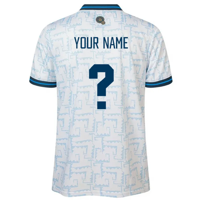 Danxen Enfant Maillot Salvador Votre Nom #0 Blanc Tenues Extérieur 24-26 T-Shirt