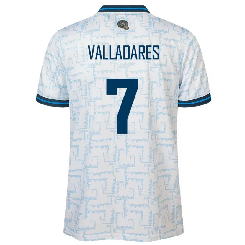 Danxen Enfant Maillot Salvador Jefferson Valladares #7 Blanc Tenues Extérieur 24-26 T-Shirt