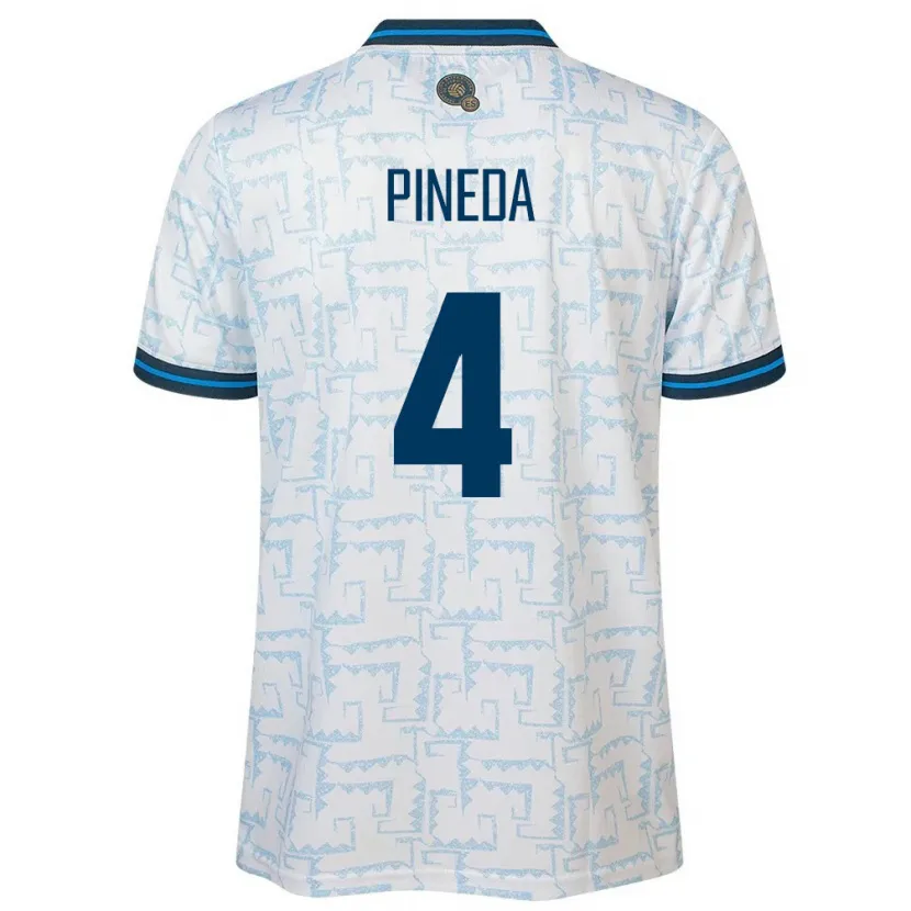 Danxen Enfant Maillot Salvador Wálter Pineda #4 Blanc Tenues Extérieur 24-26 T-Shirt