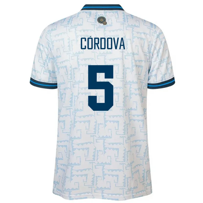 Danxen Enfant Maillot Salvador Edwin Córdova #5 Blanc Tenues Extérieur 24-26 T-Shirt