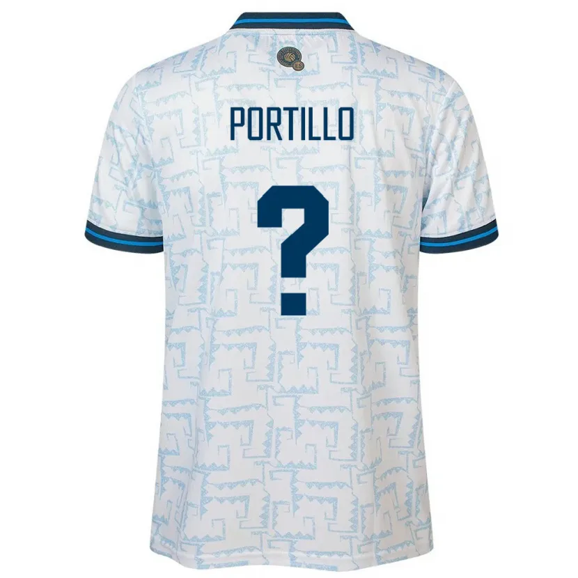 Danxen Enfant Maillot Salvador Cristian Portillo #0 Blanc Tenues Extérieur 24-26 T-Shirt
