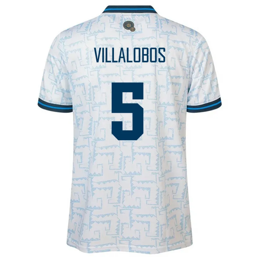 Danxen Enfant Maillot Salvador Kristian Villalobos #5 Blanc Tenues Extérieur 24-26 T-Shirt