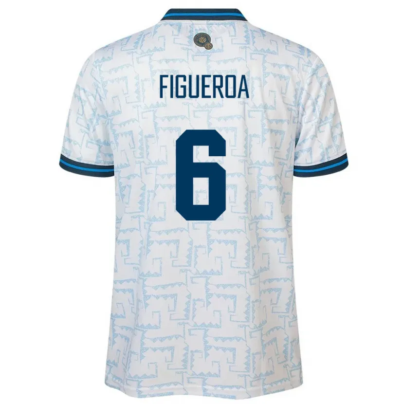 Danxen Enfant Maillot Salvador Elder Figueroa #6 Blanc Tenues Extérieur 24-26 T-Shirt