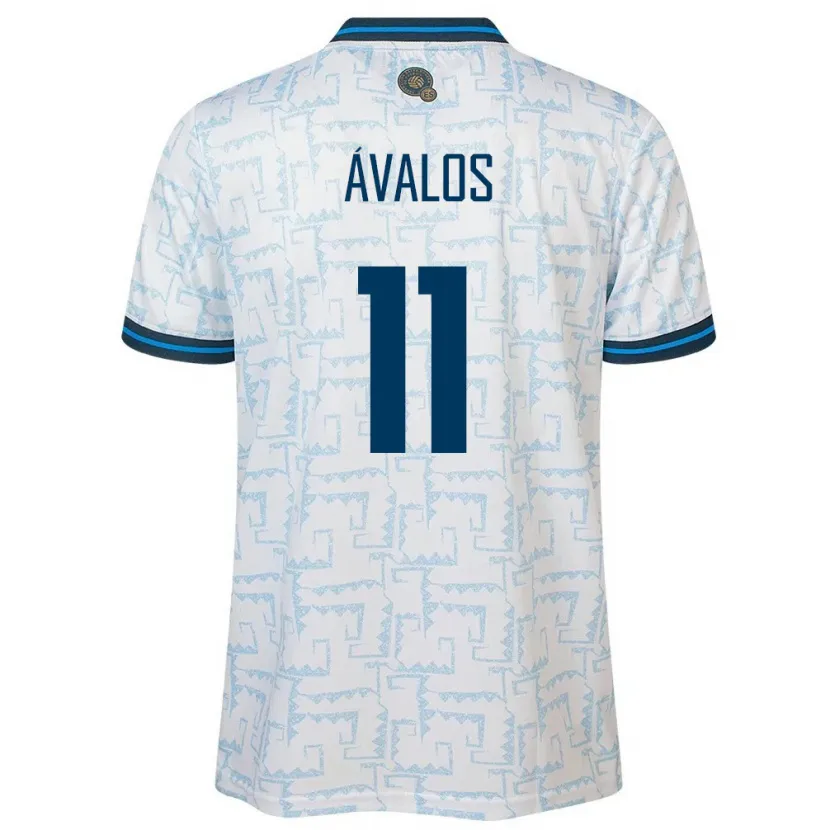 Danxen Enfant Maillot Salvador Raúl Ávalos #11 Blanc Tenues Extérieur 24-26 T-Shirt