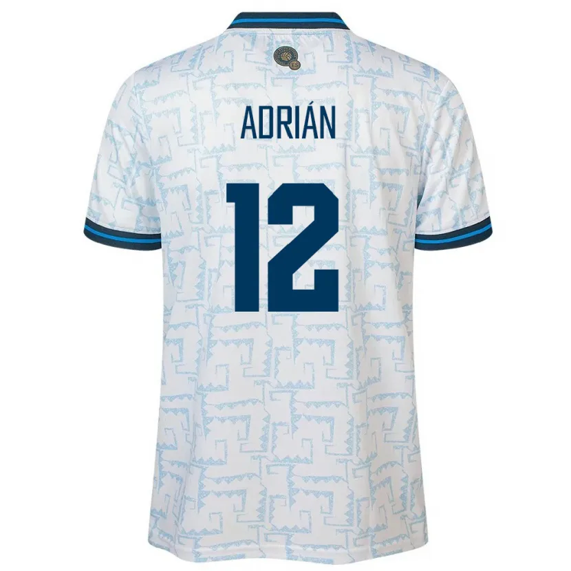 Danxen Enfant Maillot Salvador Adrián Aguilar #12 Blanc Tenues Extérieur 24-26 T-Shirt