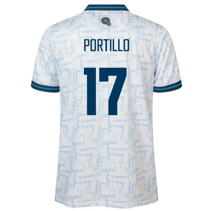 Danxen Enfant Maillot Salvador Anderson Portillo #17 Blanc Tenues Extérieur 24-26 T-Shirt