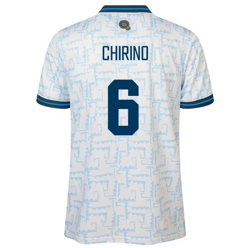 Danxen Enfant Maillot Salvador Alejandra Chirino #6 Blanc Tenues Extérieur 24-26 T-Shirt