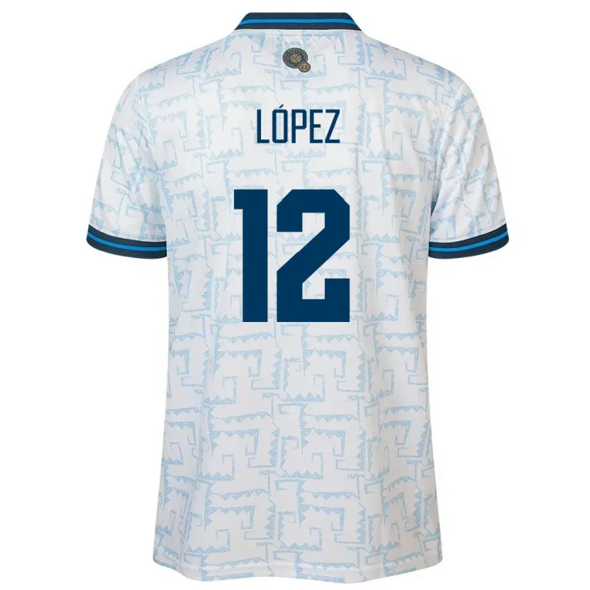 Danxen Enfant Maillot Salvador Abigaíl López #12 Blanc Tenues Extérieur 24-26 T-Shirt