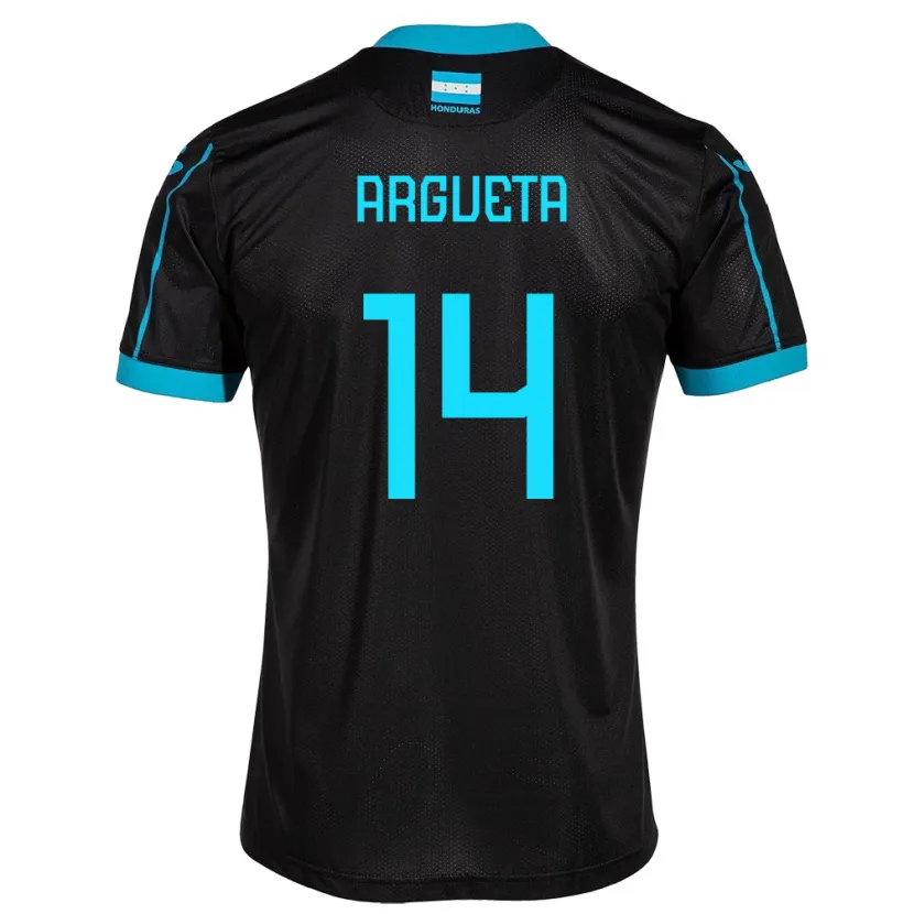Danxen Enfant Maillot Honduras Carlos Argueta #14 Noir Tenues Extérieur 24-26 T-Shirt