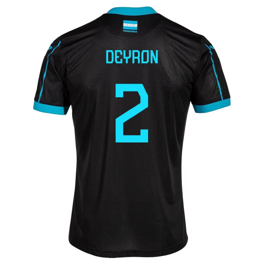 Danxen Enfant Maillot Honduras Deyron Martínez #2 Noir Tenues Extérieur 24-26 T-Shirt