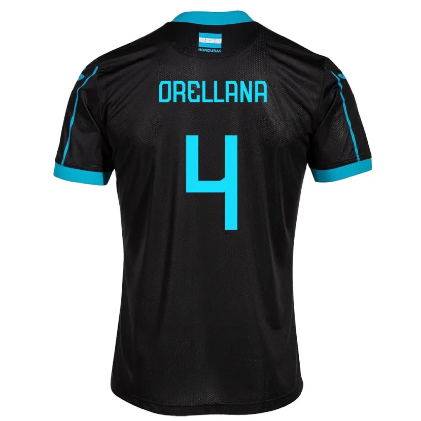 Danxen Enfant Maillot Honduras André Orellana #4 Noir Tenues Extérieur 24-26 T-Shirt