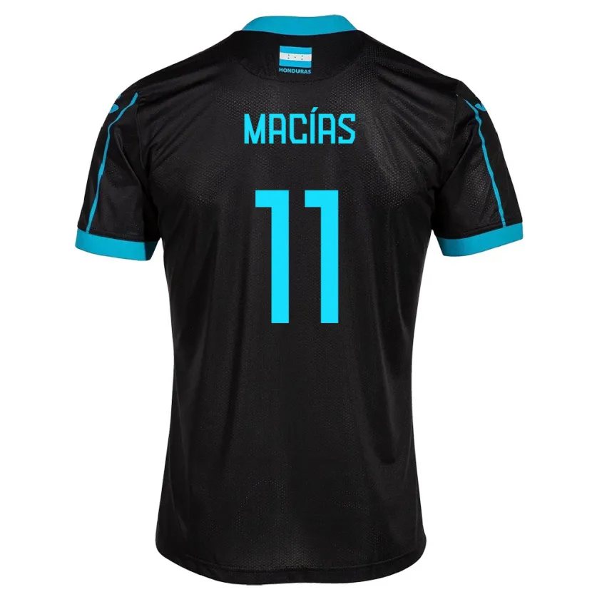 Danxen Enfant Maillot Honduras Jefryn Macías #11 Noir Tenues Extérieur 24-26 T-Shirt