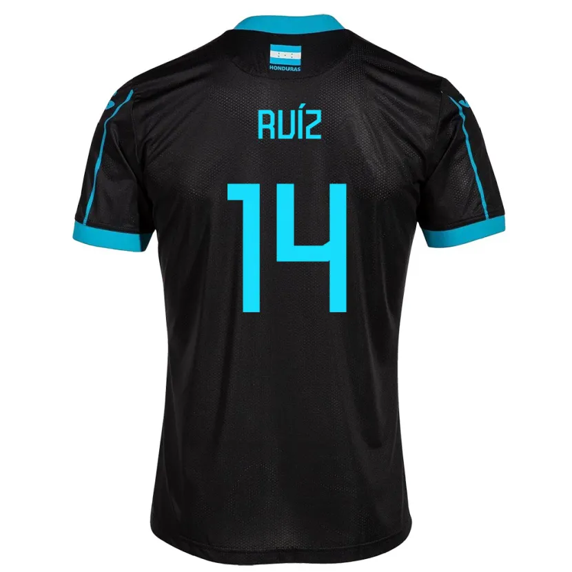 Danxen Enfant Maillot Honduras David Ruíz #14 Noir Tenues Extérieur 24-26 T-Shirt