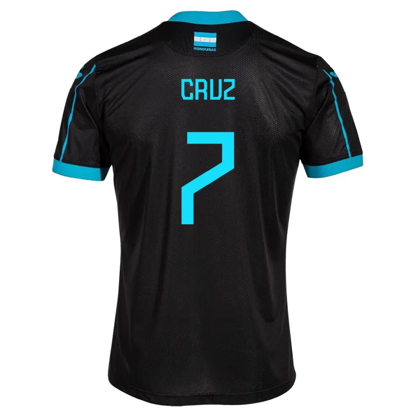 Danxen Enfant Maillot Honduras Nixon Cruz #7 Noir Tenues Extérieur 24-26 T-Shirt
