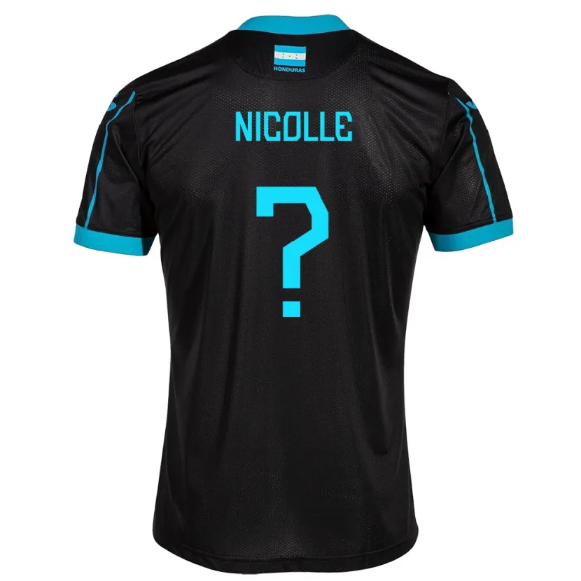 Danxen Enfant Maillot Honduras Nicolle García #0 Noir Tenues Extérieur 24-26 T-Shirt