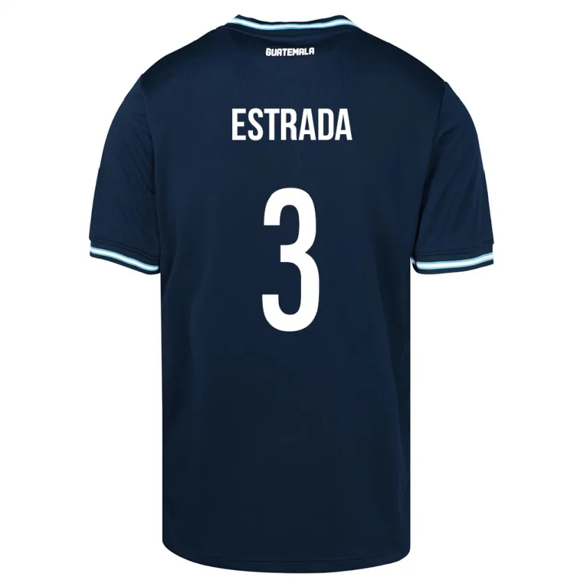 Danxen Enfant Maillot Guatemala Carlos Estrada #3 Bleu Tenues Extérieur 24-26 T-Shirt