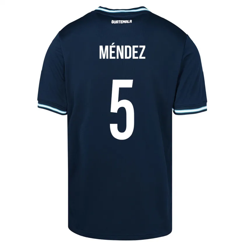 Danxen Enfant Maillot Guatemala Diego Méndez #5 Bleu Tenues Extérieur 24-26 T-Shirt