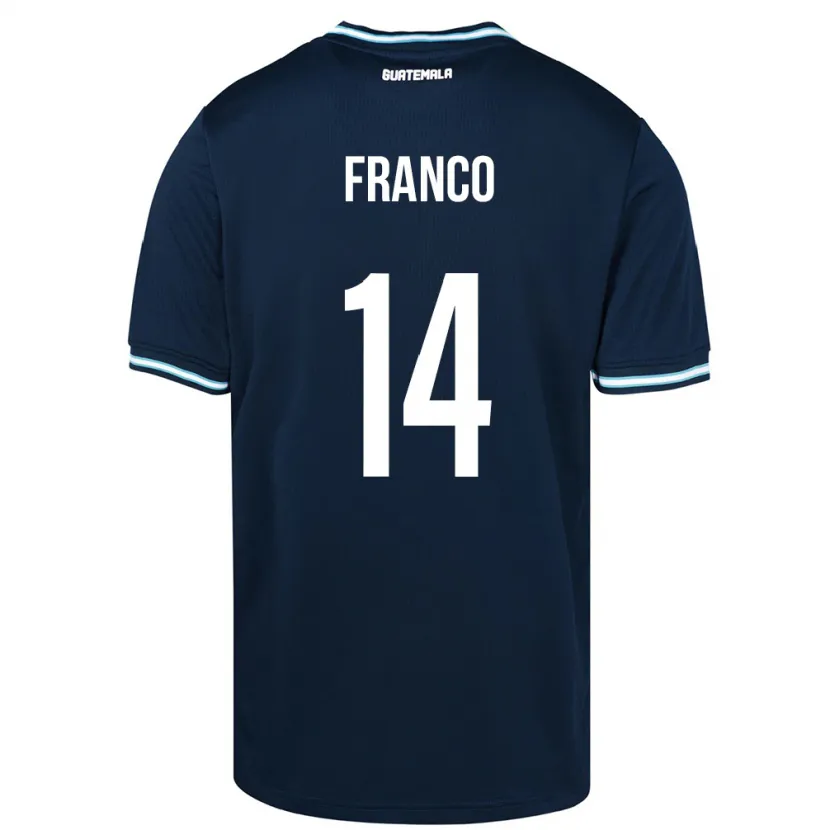 Danxen Enfant Maillot Guatemala Jonathan Franco #14 Bleu Tenues Extérieur 24-26 T-Shirt
