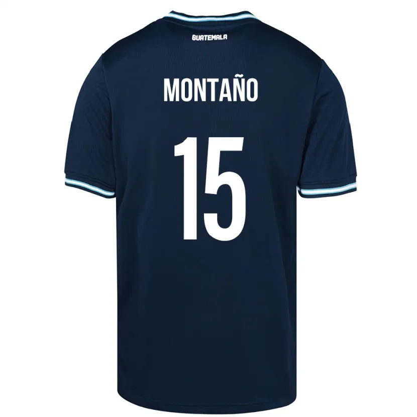 Danxen Enfant Maillot Guatemala Figo Montaño #15 Bleu Tenues Extérieur 24-26 T-Shirt