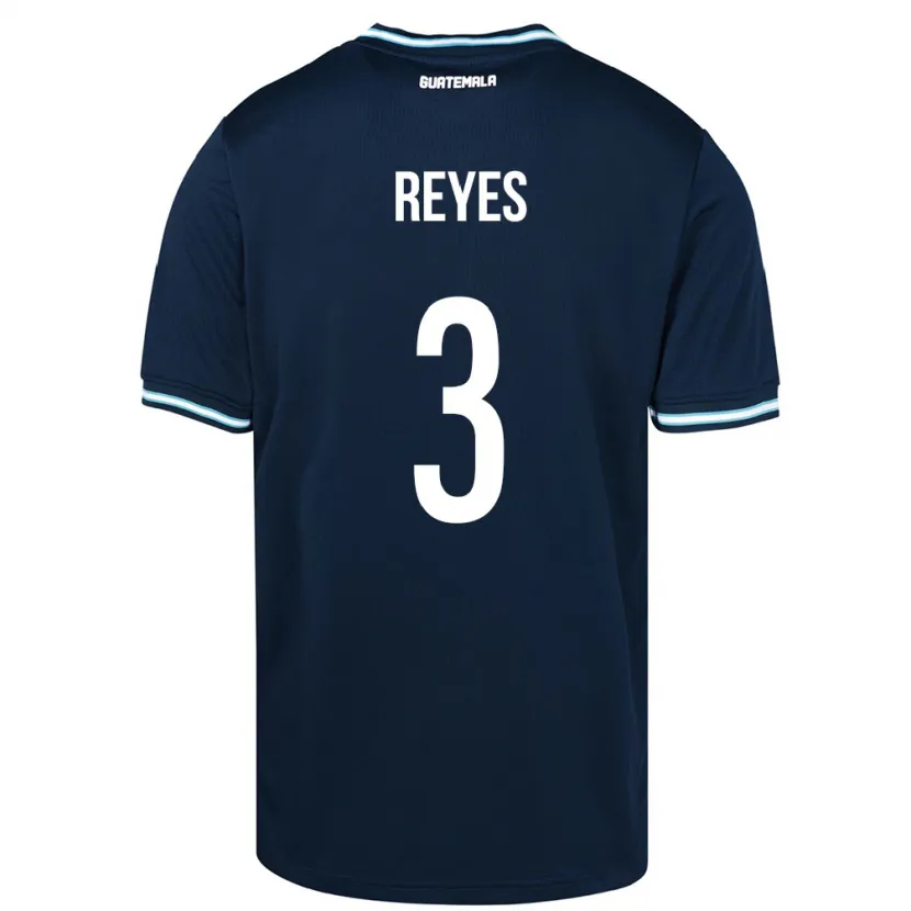Danxen Enfant Maillot Guatemala Martha Reyes #3 Bleu Tenues Extérieur 24-26 T-Shirt