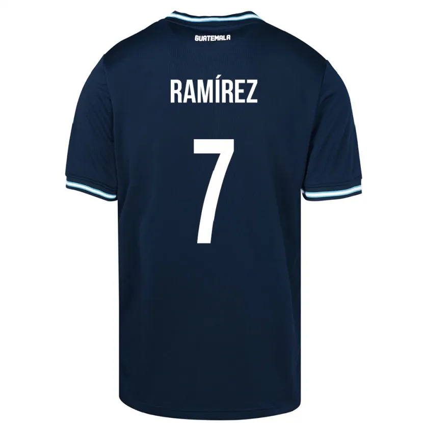 Danxen Enfant Maillot Guatemala Leslie Ramírez #7 Bleu Tenues Extérieur 24-26 T-Shirt