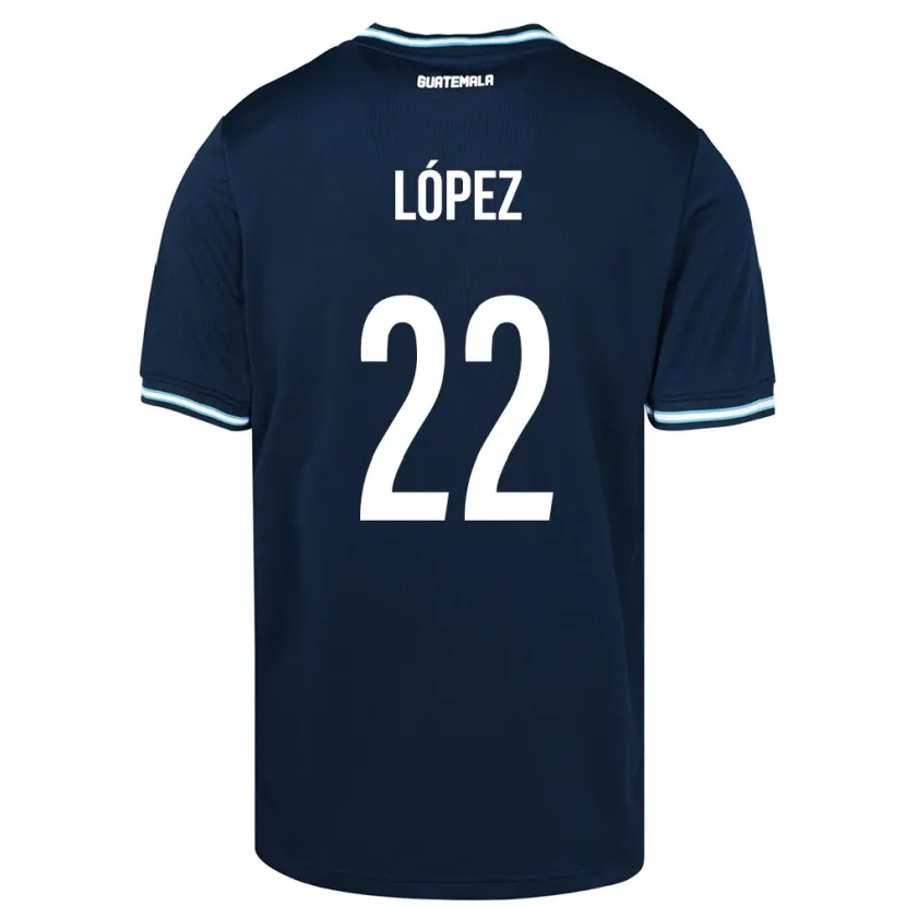 Danxen Enfant Maillot Guatemala Whitney López #22 Bleu Tenues Extérieur 24-26 T-Shirt