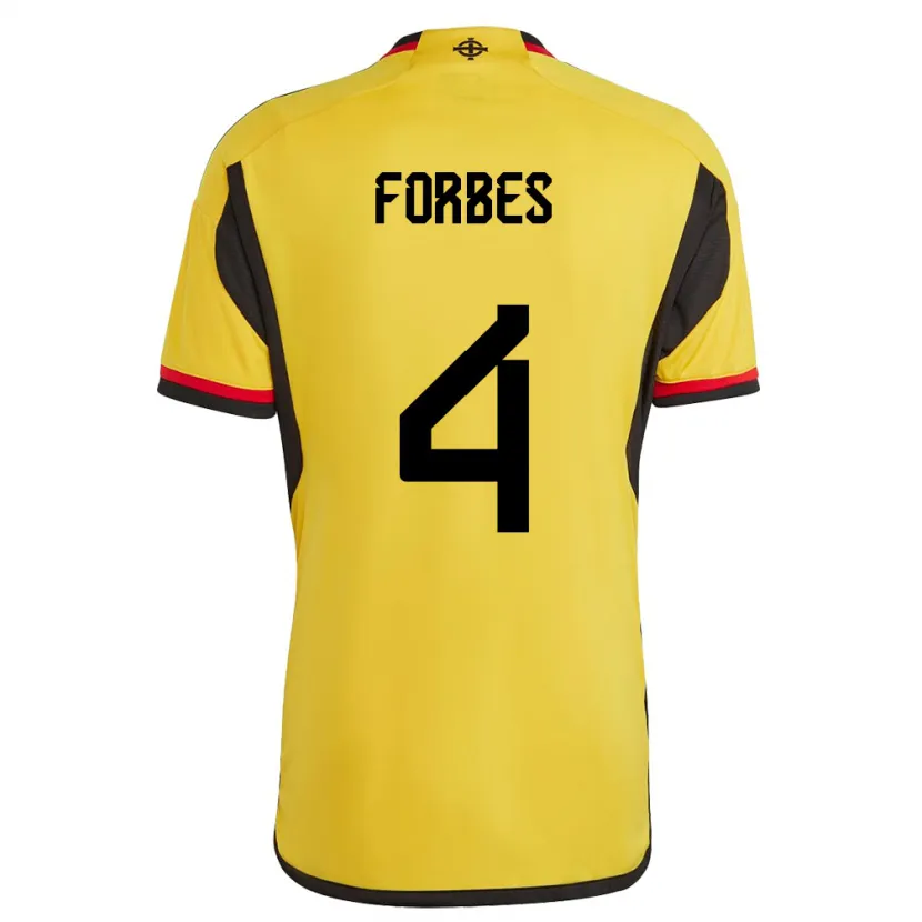 Danxen Enfant Maillot Irlande Du Nord Michael Forbes #4 Blanc Tenues Extérieur 24-26 T-Shirt