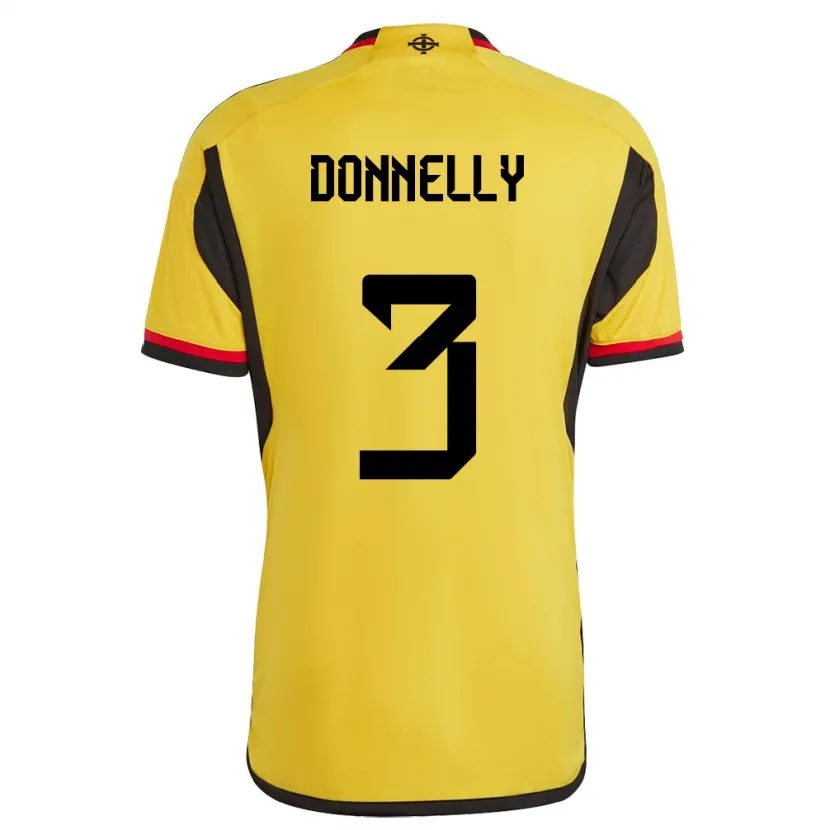 Danxen Enfant Maillot Irlande Du Nord Aaron Donnelly #3 Blanc Tenues Extérieur 24-26 T-Shirt