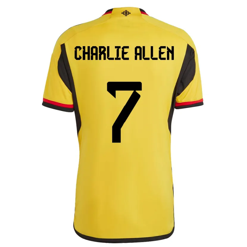 Danxen Enfant Maillot Irlande Du Nord Charlie Allen #7 Blanc Tenues Extérieur 24-26 T-Shirt