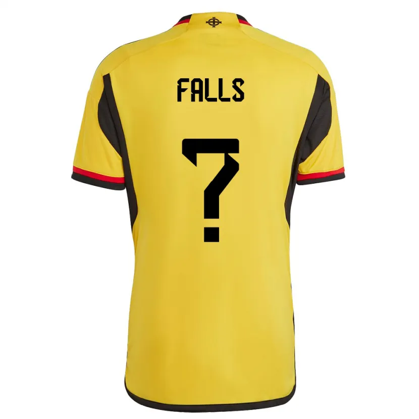 Danxen Enfant Maillot Irlande Du Nord Conor Falls #0 Blanc Tenues Extérieur 24-26 T-Shirt