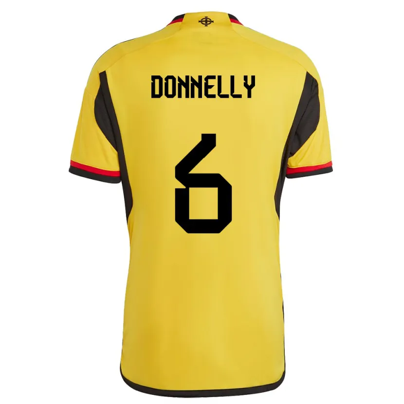 Danxen Enfant Maillot Irlande Du Nord Ryan Donnelly #6 Blanc Tenues Extérieur 24-26 T-Shirt